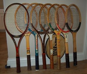 8 Vintage Wood Tennis Racquets