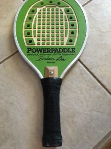 Vintage PowerPaddle Brian Lee Paddleball Beach Tennis Racquet Green