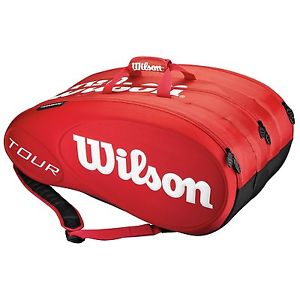 WILSON TOUR RED 15 PACK - tennis racquet hard shell racket bag - Reg $130