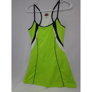 Bolle Racerback Tennis Dress Bra Neon Green Spaghetti Strap Medium