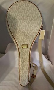 Michael Kors Jet Set Vanilla PVC Tennis Racket Cover $198 RARE