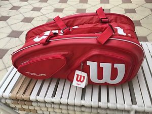 WILSON V TOUR 15 TENNIS BAG RED