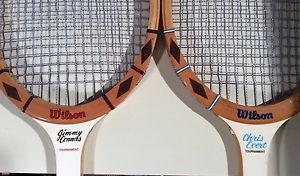 Vintage Wilson Jimmy Connors And Chris Evert Matching Pair Of Tennis Raquets