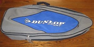 Dunlop Sport Padded Multi Tennis Racket Case w/Back Straps Blue/Grey