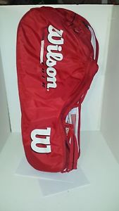 WILSON TOUR RED/BLACK TEAM TENNIS MULTIPLE RACKET CASE Free shipping!