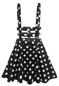 Bluetime Womens Vintage High Waisted Hollow Out Pleated Polka Dot Mini Skirt S,