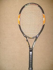 Wilson Burn 100 Team demo tennis racket 4 3/8" strung @ 52 lbs