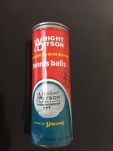 VINTAGE WRIGHT & DITSON 3 WHITE TENNIS BALLS Sealed Tin Can Spaulding