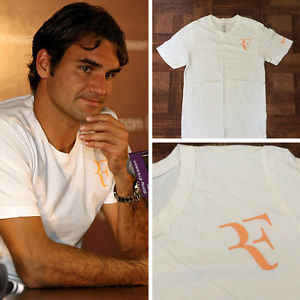 RARE Nike Federer Men's Summer RF Trophy T-Shirt White/Peach XS tennis nadal