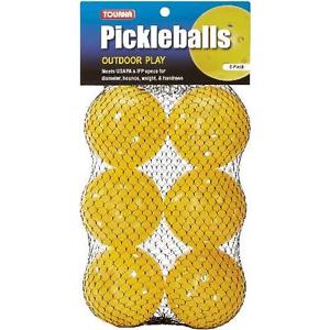 Tourna Pickleball OutdoorBall, 6-Pack, Optic Yellow