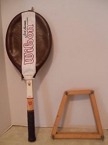 Wilson Wood Jack Kramer Autograph Tennis Racquet Racket  4 5/8 + Cover + Press