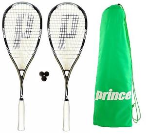 2 x Prince Pro Souverain 650 Raquettes De Squash + Balles De 3 Squash + Sac