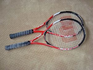(set of 2) Wilson Impact Oversize Tennis Racquets, 4 1/4, 4 1/2 grips