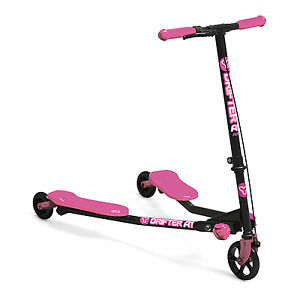 YVolution Y-Drifter A1 Air Complet Trottinette Noir/Rose Twist & Stow Pliable