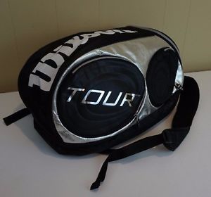 Wilson Tour Tennis Racket Racquet Backpack Bag Black Silver