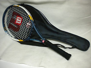 WILSON US OPEN TENNIS RACQUET  4 1/4" ORIGINAL BAG NEW GRIP OVER WRAP EXCELLENT