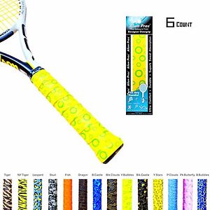 Alien Pros X-Tac Tennis Squash Racquetball Overgrip Tape 6-pack - Yellow Bubble