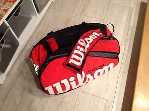 Wilson Tour Red Large Tennis Backpack Bag carries 6-9 racquets