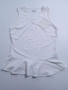 Fila, Women's V-Neck Tennis Comfort Tank, White, Sz. Medium