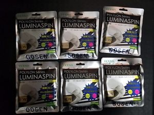 6 Sets of Gosen Lumina Spin Tennis String 1.25mm 16L Gauge YELLOW