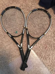 Set of RARE PRINCE Triple Threat THUNDER RIP 1200 Oversize Tennis Racquet 4 1/4"