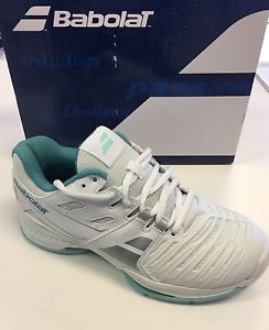 Babolat SFX Women's All Court Tennis Shoes White/Blue * Size 10 US * NEW * L@@K!