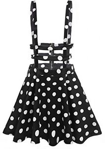 Bluetime Women's Vintage High Waisted Hollow Out Pleated Polka Dot Mini Skirt