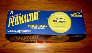 VTG 60's 70's SLAZENGER Permacore Pressureless Tennis balls ENGLAND Original box