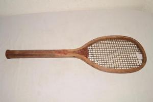 20s Antique OXFORD Wooden KENT?  wood TENNIS RACKET Groove Grip LEATHER END