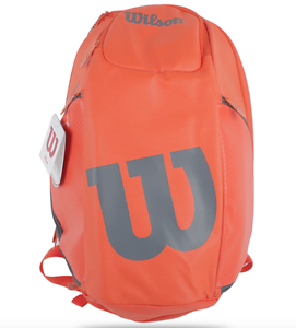 Wilson New Vancouver Backpack Orange Tennis Badminton Racquet Bag Authentic