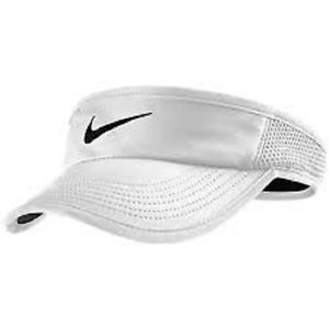 NEW WOMENS Nike Court Featherlight Tennis Visor White Black Size  S/M