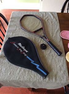 MacGregor "BERGELIN Long String" & Cover Vintage Tennis Racquet with knob