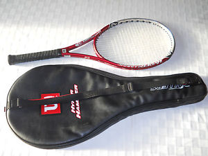 RARE MINT WILSON HYPER HAMMER 5.6 MIDPLUS 95 ROLLERS TENNIS RACQUET & BAG  4 1/8