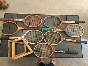 vintage wooden tennis racquets Lot Of 7