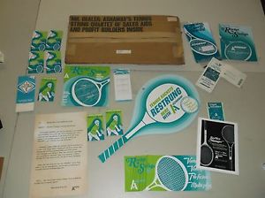 VINTAGE ASHAWAY TENNIS RACKET OTHER STRINGS DEALER ADVERTISING LOT RARE