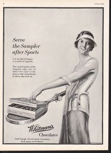 1927 WHITMANS CHOCOLATE TENNIS SPORT RACKET CANDY BOX -14347