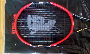 Wilson Pro Staff 97S 4 1/4 Babolat Rpm Blast string tennis racquet