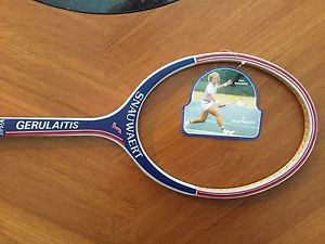 BRAND NEW rare - Snauwaert VITAS GERULAITIS Autograph wood Tennis Racquet