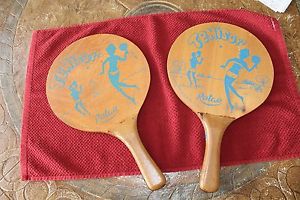 Vintage Retro Tenisopp Rotao Beach Paddle Ball Set Made in Israel