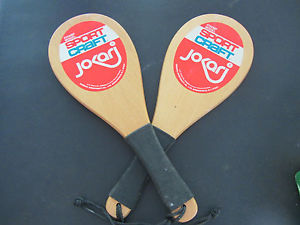 Vintage 1970's Jokari Champ Model Sport Craft Racquetball Wood Paddles