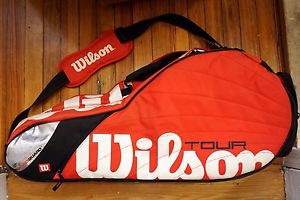 Wilson Tour Thermoguard 6-8 Racquet Tennis Bag Red Black White