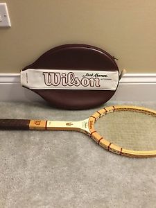 WILSON JACK KRAMER AUTOGRAPH WOOD TENNIS RACKET 4-1/2" with ZIPPERED HEAD COVER