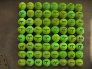 64-USED TENNIS BALLS, GOOD CONDITION, ASSORTED BRANDS
