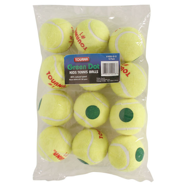 Green Dot Tennis Ball 12 Pack