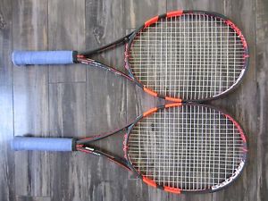 2 (Two) Babolat Pure Strike Tour Tennis Racquets 4 1/2