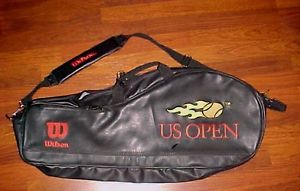 Wilson US Open Black Faux Leather Tennis Racquet Bag Carrier Shoulder Strap