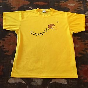 Yonex Men’s Large Yellow Honey Bear & Bees Racquetball Tennis Badminton T Shirt