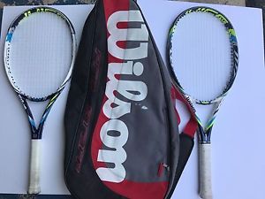 Wilson Juice 100 Rackets - 2 rackets with travel bag