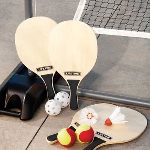 Lifetime Pickleball Badminton Quickstart Tennis Net Set Adjustable Heavy Duty