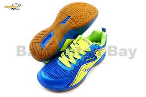 Apacs Cushion Power 077 Blue Neon Green Badminton Shoes With Improved Cushioning